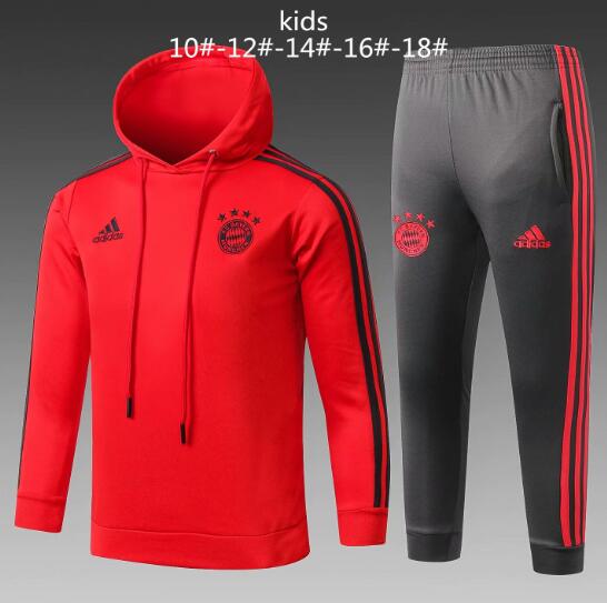 Kids Bayern Munich 2018/19 Red Training Suit (Hoodie Sweat Shirt+Pants) - Click Image to Close